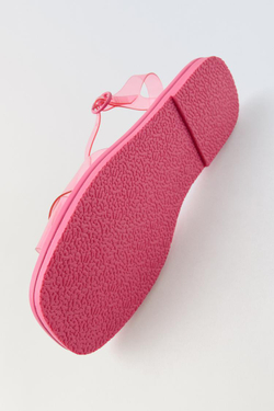 ZARA САНДАЛИИ С ДЕТАЛЬЮ ИЗ ВИНИЛА, РОЗОВЫЙ