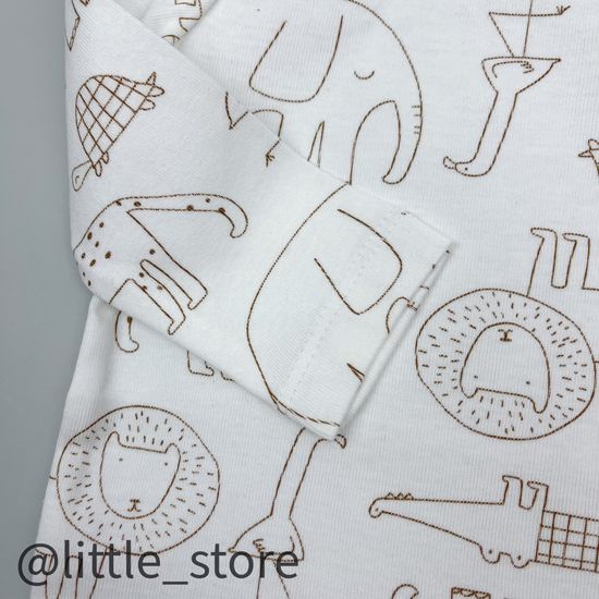 Боди хлопковое "Я родился" звери на сахаре