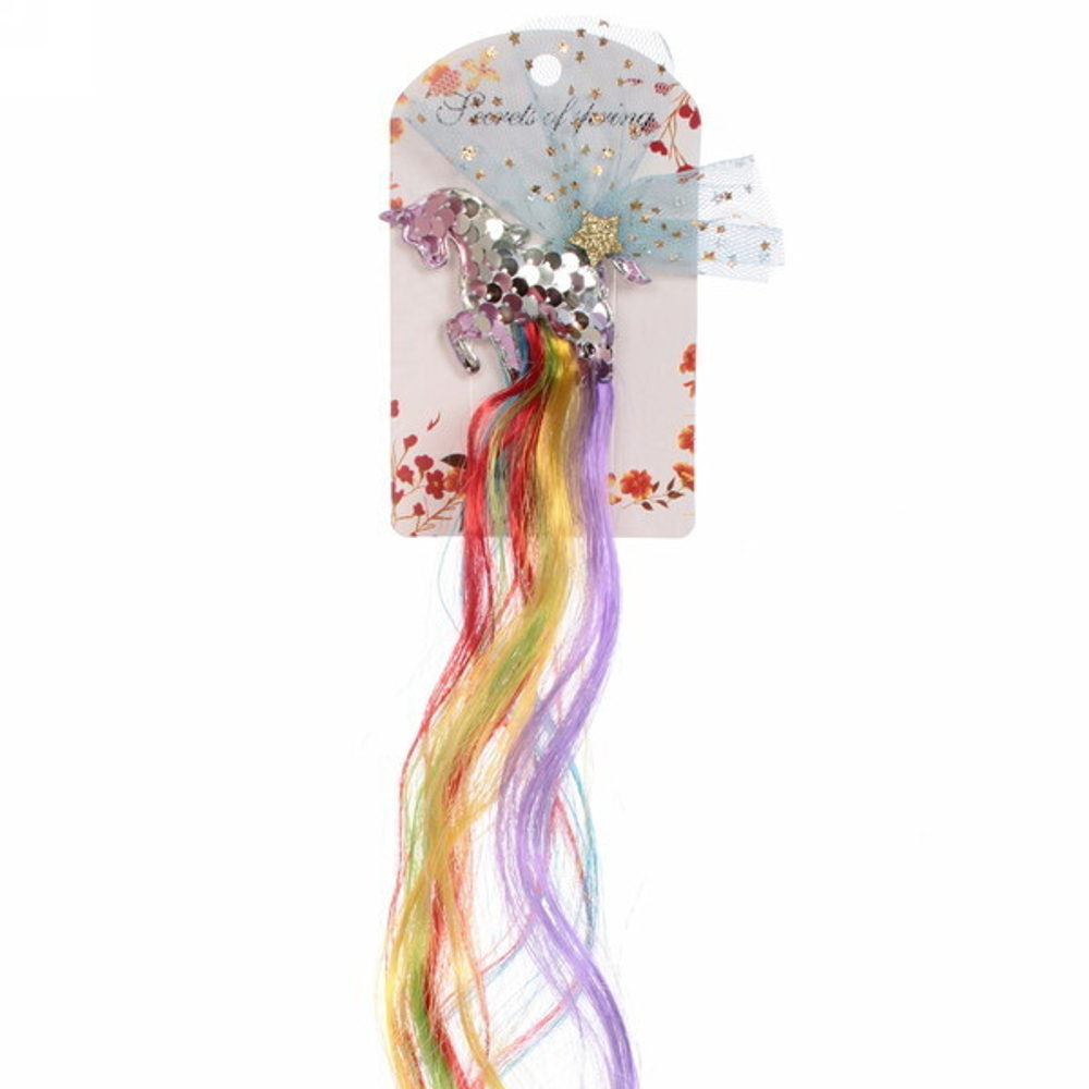 Зажимы для волос с нейлоном 1шт «World of magic - Единорог Оскар», 30*8 см