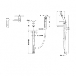 Смеситель для умывальника с гигиеническим душем Bravat Stream-D