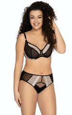 Бюстгальтер на косточках с контрастным кружевом (Размер: 80I) (Цвет: черный)