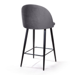 Стул полубарный Thomas, бархат серый 27