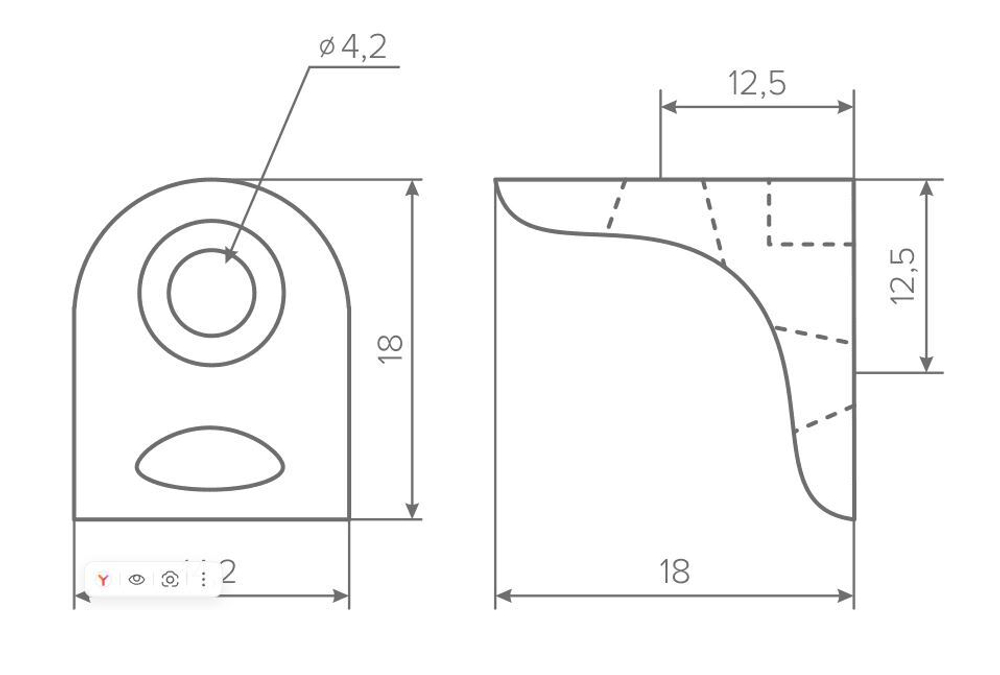 Полкодержатель под саморез, никель, AQ