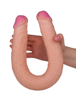 Двусторонний фаллос из неоскина - 48 см. (Цвет: телесный)