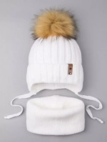 Шапка для девочки зимняя и снуд