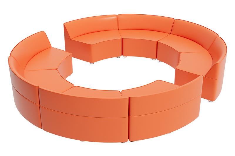 Модульный офисный диван полукруглый