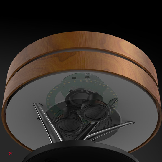 Умный светильник HomeTree Dawn (YT-M1601-B3) с беспроводной зарядкой и колонкой (Brown)