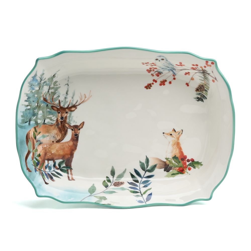 БЛЮДО ПРЯМОУГОЛЬНОЕ LEFARD "ЛЕСНАЯ СКАЗКА" 32,5*24,5*6,5 СМ (КОР=6ШТ.)