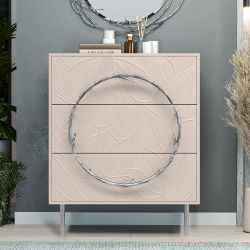Комод Арт Колор leaves с 3-мя ящиками Стайл Сильвер Серый агат