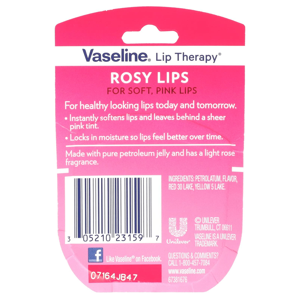 Vaseline, Lip Therapy®, розовые губы, 7 г (0,25 унции)