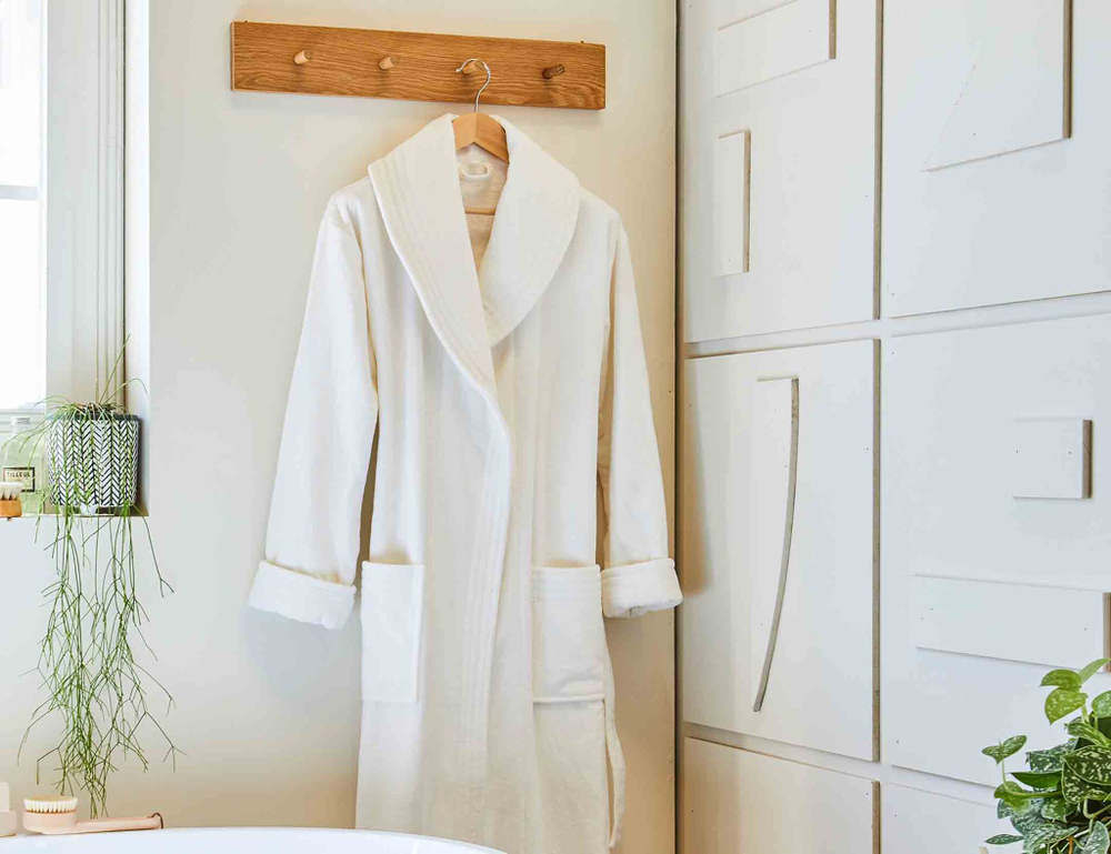 Халат велюровый Blanc des Vosges Quietude белый