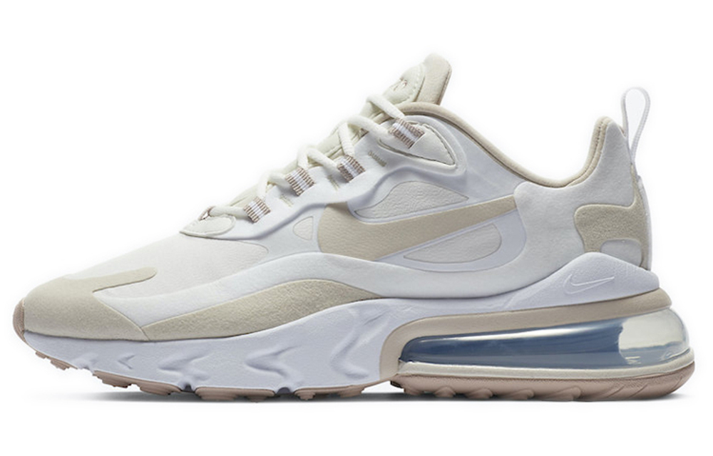 Nike Air Max 270 React retro synthetic leather shock absorption non-slip low-top air cushion casual running shoes women's off-white