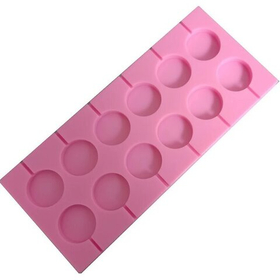 Форма силиконовая Леденец гладкий  12 ячеек. (диаметр 3,2 см)