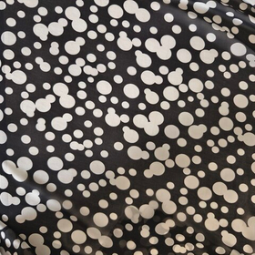 Ткань Шифон Горошек белый шир. 150 см Состав: полиэстер 100%