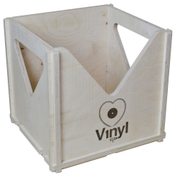 Ящик кейс органайзер для хранения до 80 виниловых пластинок (VBOX80L) БЕЗ ПОКРАСКИ с гравировкой