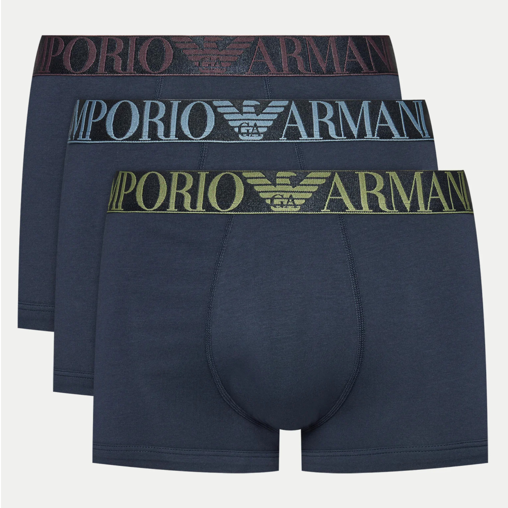 Набор мужских трусов хипсов 3в1 темно-синие Emporio Armani 111357_4F726 64135