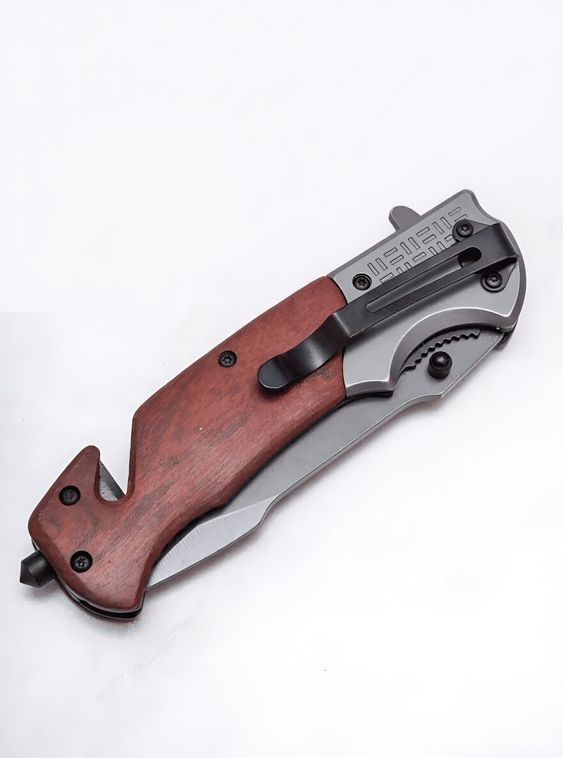 Тактический складной нож Browning со стеклоотбоем и стропорезом Коричневый