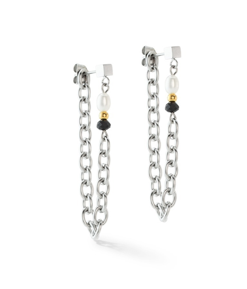 Серьги Coeur de Lion Black-White 1133/21-1314