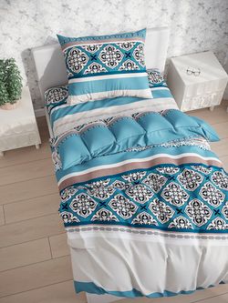 Постельное белье полисатин Simple House "Motivo" 1,5-сп Наволочка 50х70 см 1 шт Простынь на резинке 90x200 см Пододеяльник 145x215 см