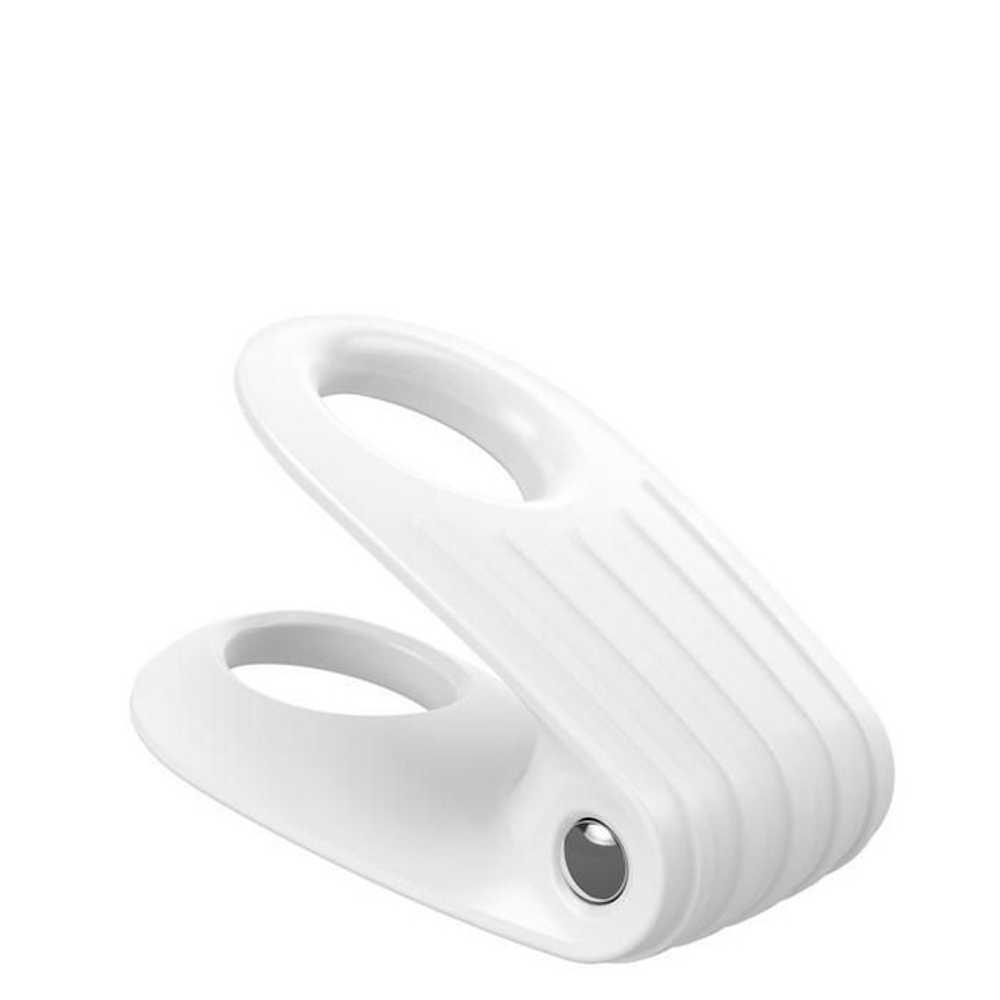 Двойное эрекционное белое виброкольцо на пенис OVO (Цвет: белый)