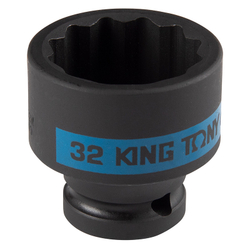 KING TONY (453032M) Головка торцевая ударная двенадцатигранная 1/2", 32 мм