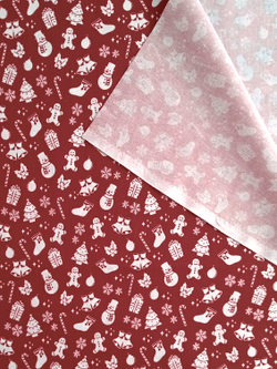 Ткань бязь плательная, рис. "Новогодний рисунок", ширина 150 см, арт. 582