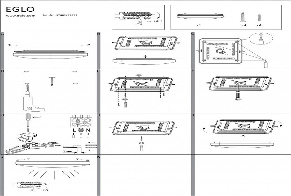 Накладной светильник Eglo Frania 97875