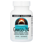 Source Naturals, Ginkgo-24™, 40 мг, 120 таблеток