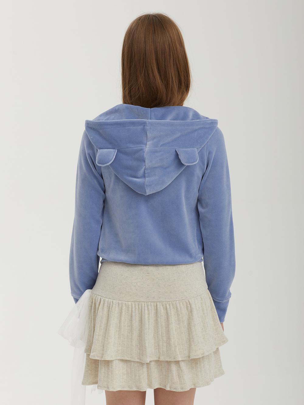 Женская Толстовка Velour Ear Zipup Crop