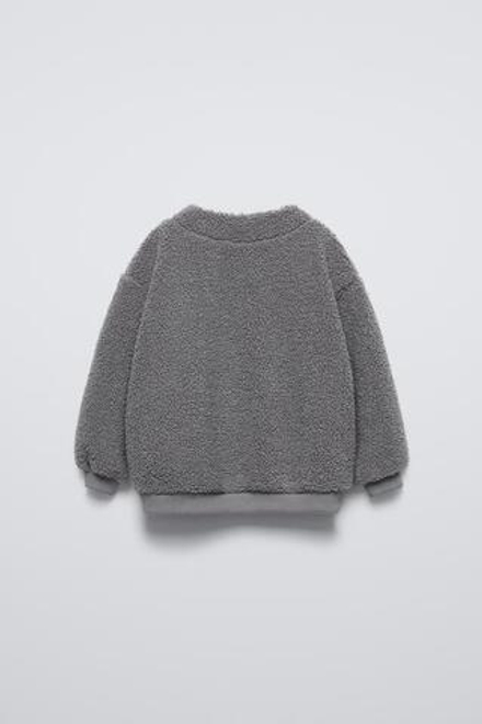 ZARA ТОЛСТОВКА ИЗ ИСКУССТВЕННОЙ ОВЧИНЫ, АНТРАЦИТОВО-СЕРЫЙ