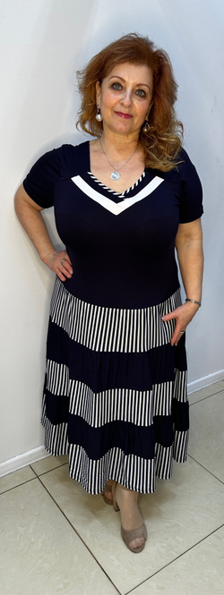 Трикотажное комбинированное платье