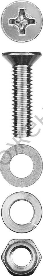 ЗУБР DIN 965 M4 x 25 мм, винт с гайкой и шайбами, 20 шт (303456-04-025)