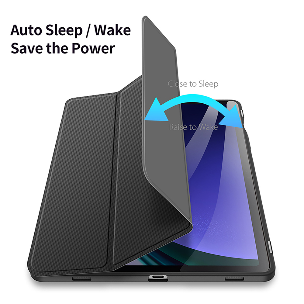 Чехол книжка черного цвета для Samsung Galaxy Tab S10 Lite, Tab S10 FE, Tab S9, Tab S9 FE, серия Toby Series Case от Dux Ducis