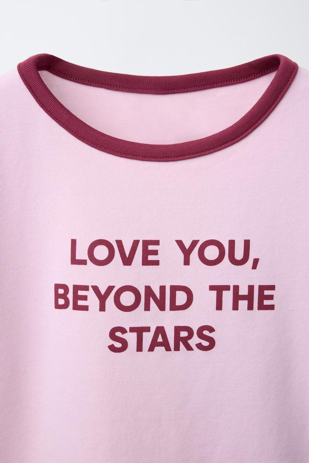 ZARA ФУТБОЛКА С КОНТРАСТНОЙ НАДПИСЬЮ, РОЗОВЫЙ