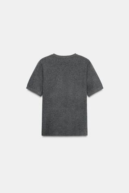 ZARA СВИТЕР С КОРОТКИМИ РУКАВАМИ ИЗ МЯГКОГО ТРИКОТАЖА, СЕРЫЙ МЕЛАНЖ