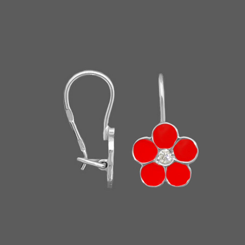 Серьги из серебра с эмалью