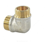 Угольник латунь никель реборда Ду 15 (1/2") НР/НР 9005 ГОСТ 32585-2013 Aquasfera 9005-01