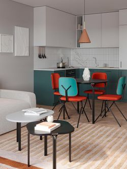 Стул Ror, Y, велюр, черный/темно-красный/зелено-синий