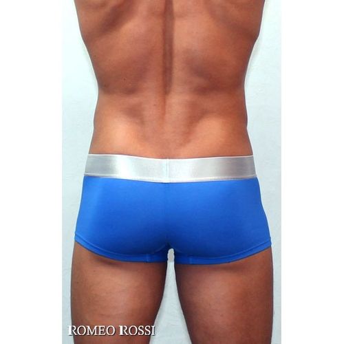Мужские трусы боксеры синие Romeo Rossi Steel  Blue Boxer RR00014