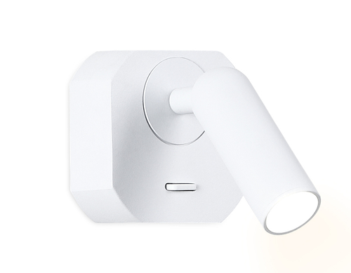 Настенный светодиодный светильник с выключателем FW282 SWH белый песок LED 4200K 3W 66*66*65