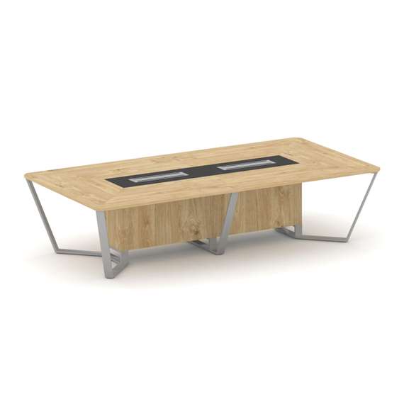 Steel Meet Стол переговорный прямоугольный KMK-PR.B.SP-12 Тиквуд Светлый/Графит Глянец/Металл Серый