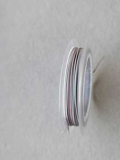 3850-пр Тросик ювелирный, пыльная роза, 0,38мм, 9,5м