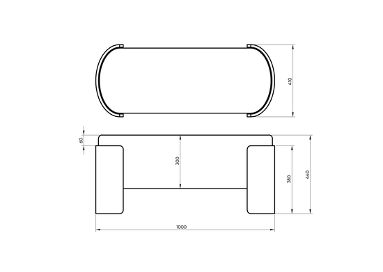 Банкетка Lagom 100 см (зелено-голубой FiberGuard, орех)