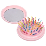 Расческа массажная складная с зеркалом, круглая «Monaco - Cat Mat», микс 4 цвета, 7 см (коробка PVC)