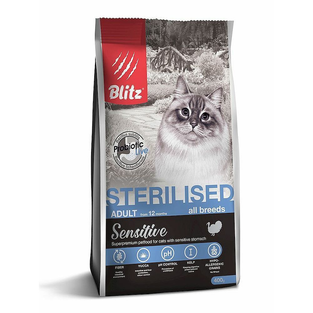 BLITZ STERILISED CATS TURKEY/для стерил. кошек с Индейкой/ 0,4 кг