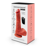 Телесный вибратор-реалистик 19см с возвратно-поступательными движениями Bior Toys Erowoman-Eroman Realistic ER-30139