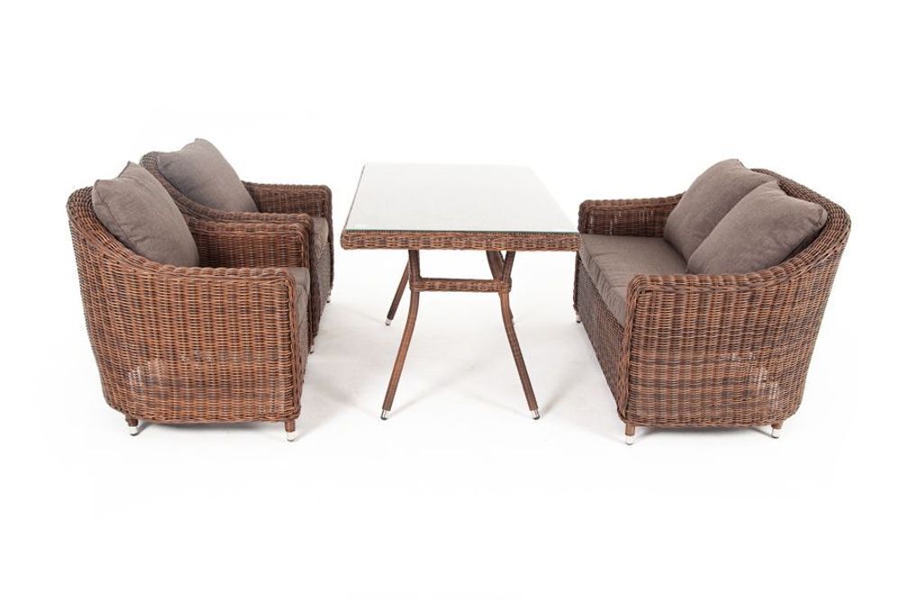 "Кон Панна" обеденная группа плетеная, цвет коричневый