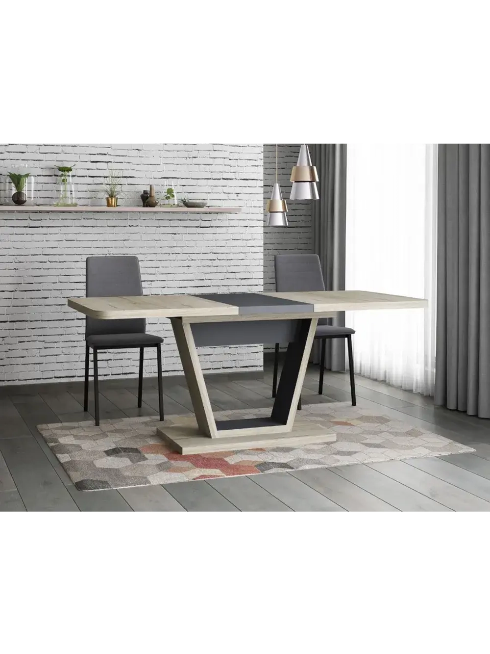 Стол кухонный обеденный раздвижной 132х80х75,5 см