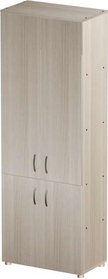 Стеллаж закрытый 4 двери ЛДСП Стандарт Про ясень шимо светлый