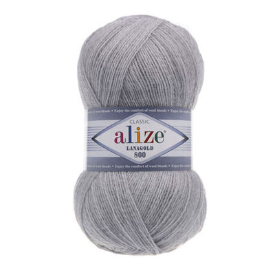 Пряжа Alize (Ализе) Lana Gold 800 / уп.5 мот. по 100 г, 800м, 684 пепельный меланж A